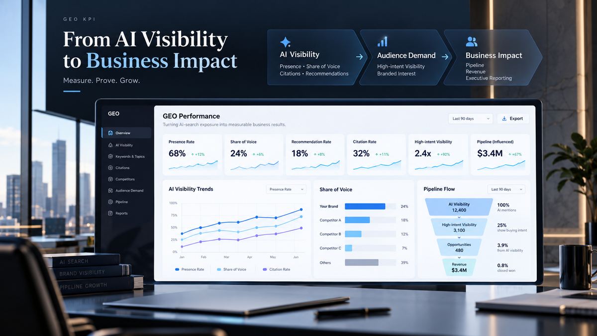 GEO 성과는 어떻게 보고해야 할까? CEO에게 보여주는 AI Visibility KPI 7가지